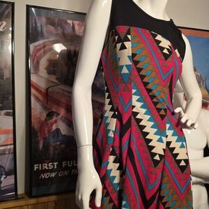 Cleo Pink and Blue Geometric Mini Dress